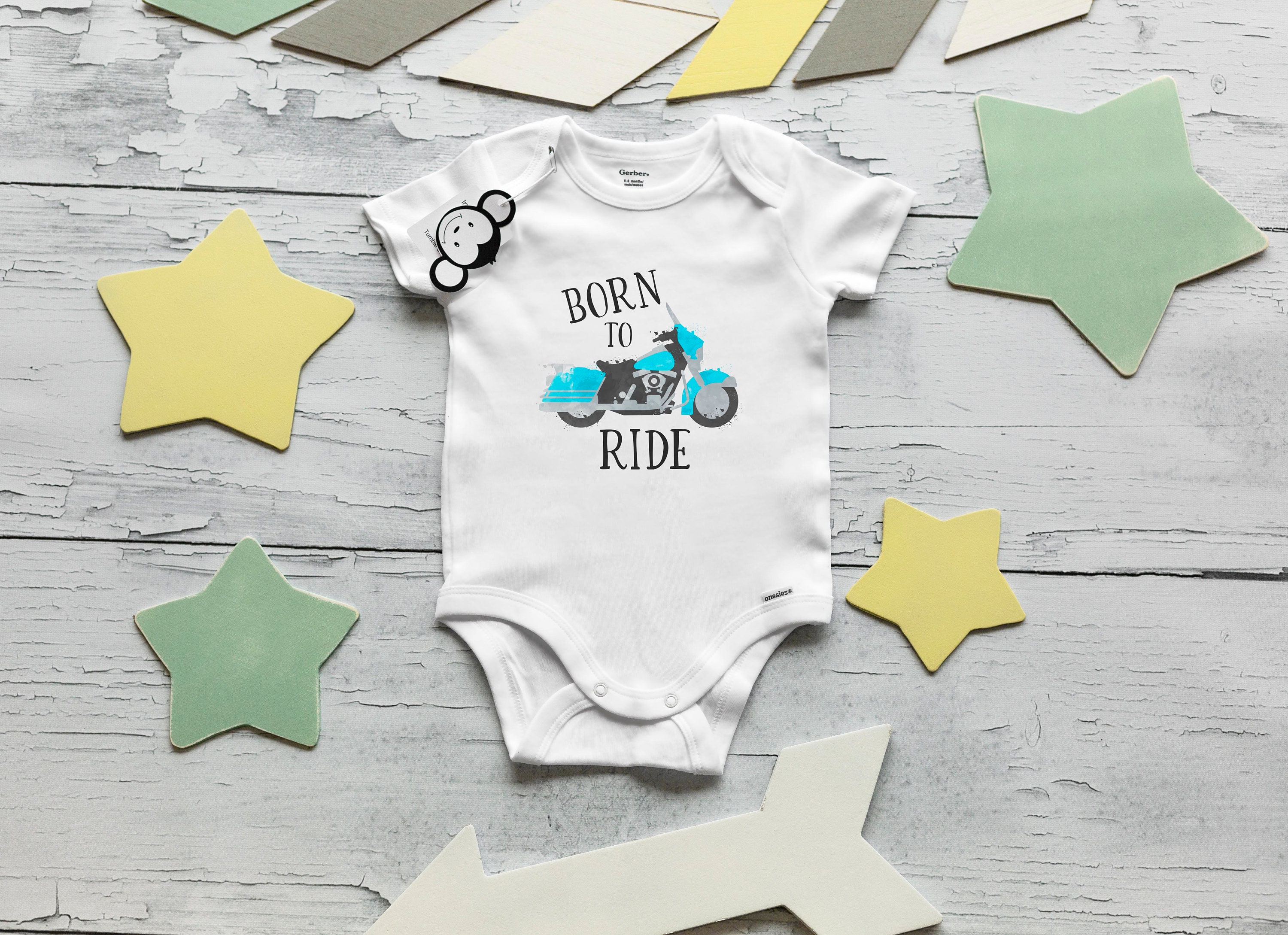 Bodysuit for biker or biker baby-born to be a biker-biker-gift for biker  babies. Short Sleeve Long Sleeve Original Designs Baby Suit