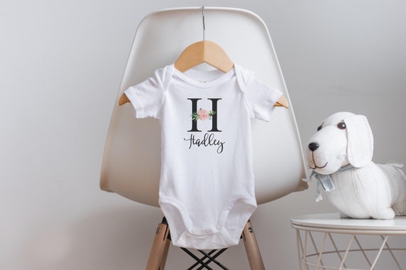 Baby Initial Onesie®, Baby Name Onesie, Baby Shower Gift, Personalized Baby Gifts, Baby Girl Clothes, Personalized Onesie, Custom Onesie