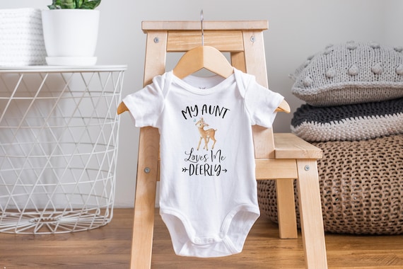 Aunt Onesie®, My Aunt Loves Me Onesie®, Baby Shower Gift, Pregnancy Reveal, Cute Aunt Onesie®, Deer Onesie®, Aunt Baby Clothes, Aunt Shirt