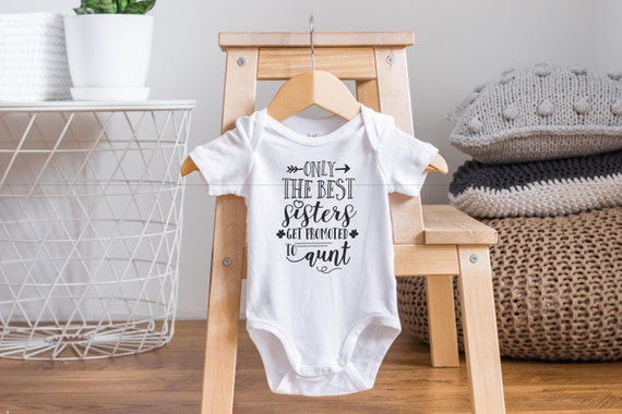 Aunt Onesie®, Best Sisters Get Promoted to Aunt Onesie®, Aunt Announcement Gifts, Pregnancy Reveal to Sister, Aunt to be Gift