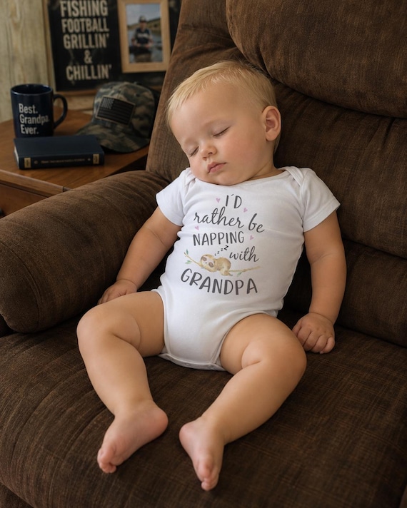 I Love Grandpa Onesie®: Sloth Napping Baby Clothes