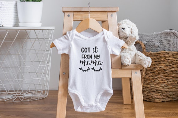 Got it From My Mama Onesie®,  Funny Baby Onesie, Cute Like My Mom, Baby Shower Gift, Mommy Onesie, Baby Girl Gift, Of Course I'm Cute Onesie