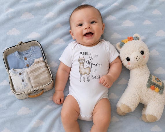 Auntie Alpaca Onesie®: Funny Pregnancy Reveal Bodysuit