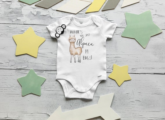 Auntie Onesies®,Auntie Alpaca My Bags Onesie®, Auntie Loves Me, Auntie Baby Clothes