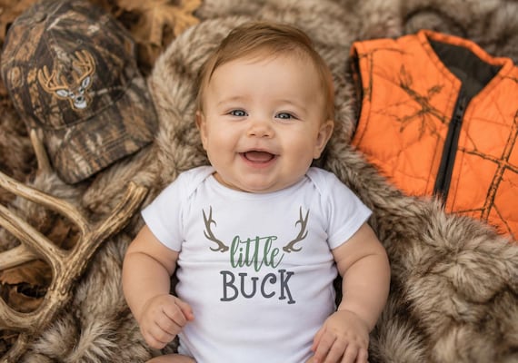 Little Buck Onesie®: Deer Antler Baby Bodysuit