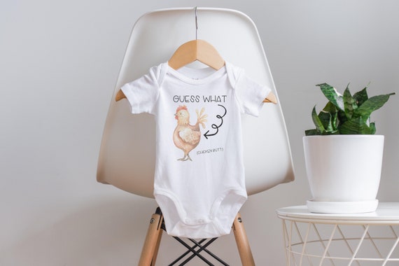 Guess What Chicken Butt Onesie®, Funny Baby Onesie®, Country Baby Clothes, Farmer Onesie®, Farm Animal Baby Clothes, Farm Baby Shower