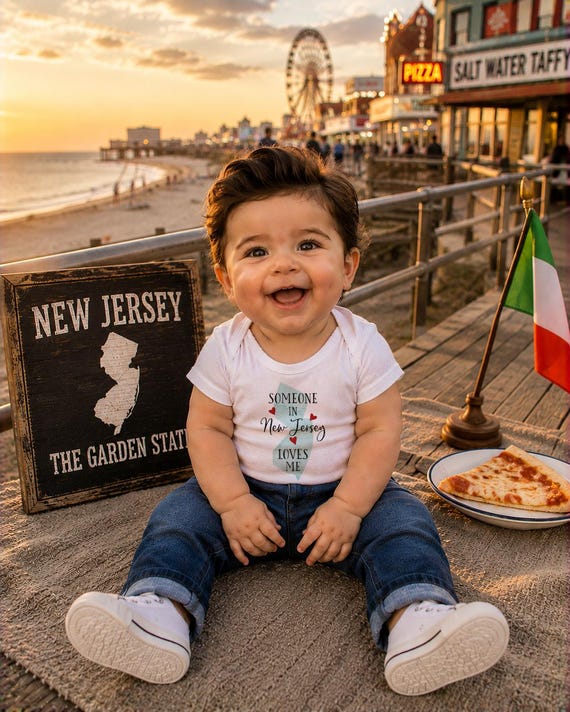 New Jersey Loves Me Onesie®, State Baby Shower Gift