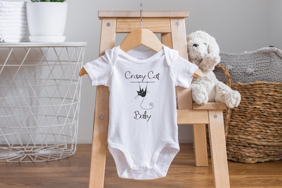 Crazy Cat Baby Onesie®, Funny Baby Onesie®, Cat Onesie®, Baby Shower Gift, Cat Baby Clothes, My Siblings Have Paws, Cute Baby Onesie®