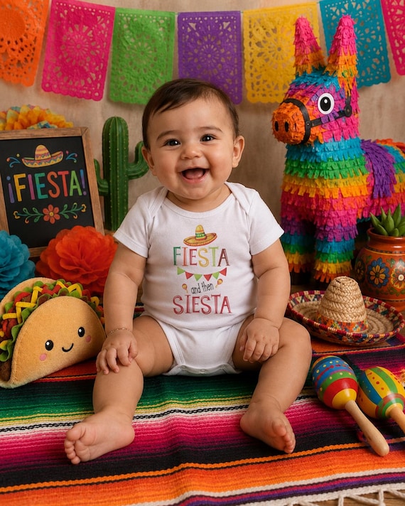 Fiesta Then Siesta Onesie®: Watercolor Sombrero Baby Outfit
