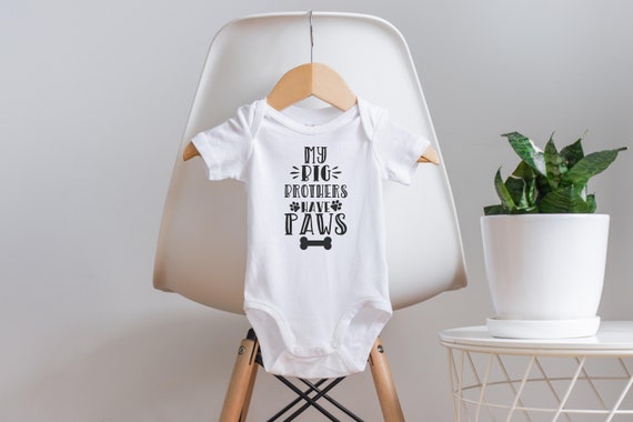 My Big Brothers Have Paws Onesie®, Dog Onesie®, Fur Baby Onesie®, Pregnany Reveal Onesies®, Pregnancy Announcement, Funny Baby Onesie®