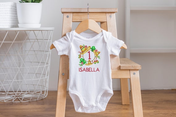 Fiesta First Birthday Onesie®, Personalized Birthday Outfit, Girl First Birthday, Turning One Outfit, Fiesta then Siesta Outfit