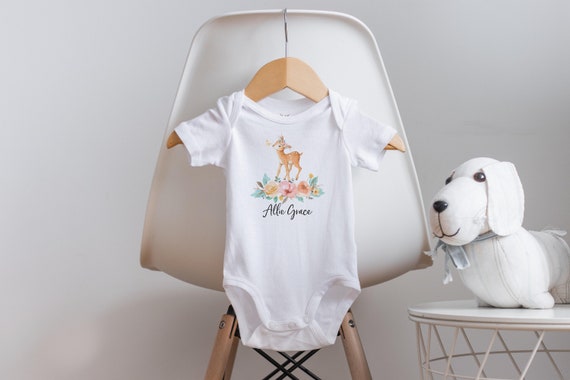 Deer Onesie®, Oh Deer Onesie®, Baby Name Onesie®, Personalized Baby Gifts, Baby Shower Gift, Boho Baby Clothes, Baby Girl, Oh Deer Onesie®