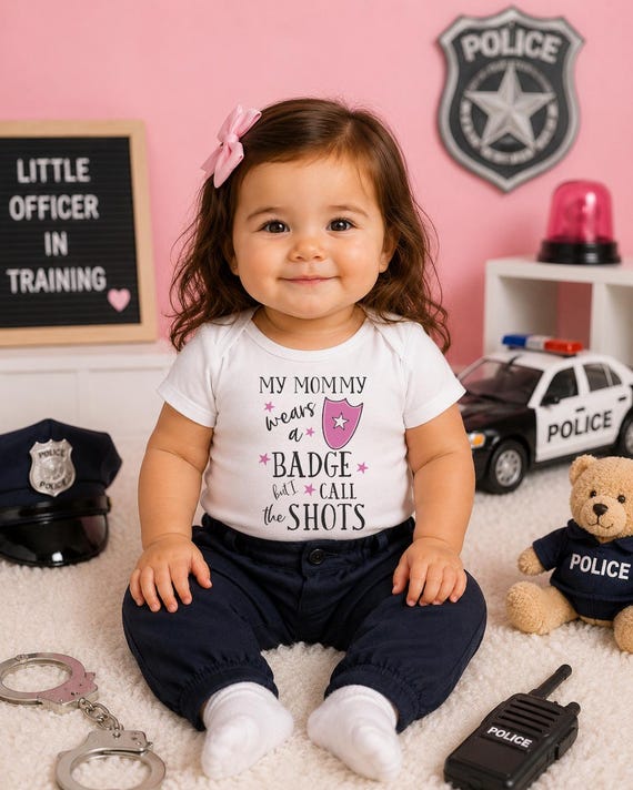 Police Baby Onesie®: "Mommy Wears a Badge"  Onesies® Bodysuit