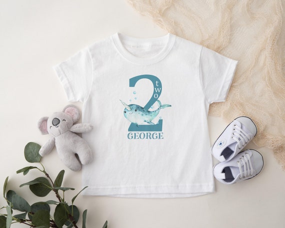 Narwhal Birthday Shirt, Birthday Outfit, Toddler Birthday Shirt, Toddler Clothes, Two Birthday Shirt, Narwhal