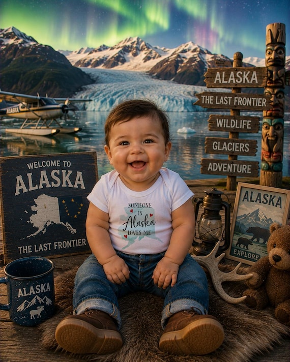 Alaska Baby Onesie®: Someone in Alaska Loves Me, State Gift