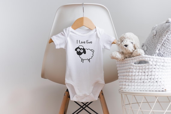 I Love Ewe Sheep Onesie®, Funny Baby Onesie®, Sheep Baby Clothes, Sheep Baby Shower, Farm Baby Clothes, Farm Onesie®, Country Baby Clothes