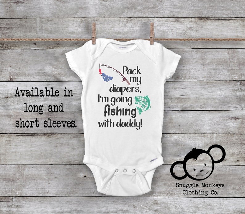 Baby Shower Gift Going Fishing with Daddy Onesie\u00ae Baby Girl Clothes Baby Boy Clothes Funny Baby Onesies\u00ae Fishing Baby Clothes