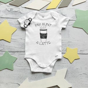 My Aunt Loves Me A Latte, Aunt Onesie®, Aunt Baby Reveal image 2