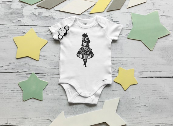 Do you Suppose She's a Wildflower Onesie®,  Alice in Wonderland Onesie®, Baby Girl Onesies®, Baby Girl Clothes, Baby Shower Gift