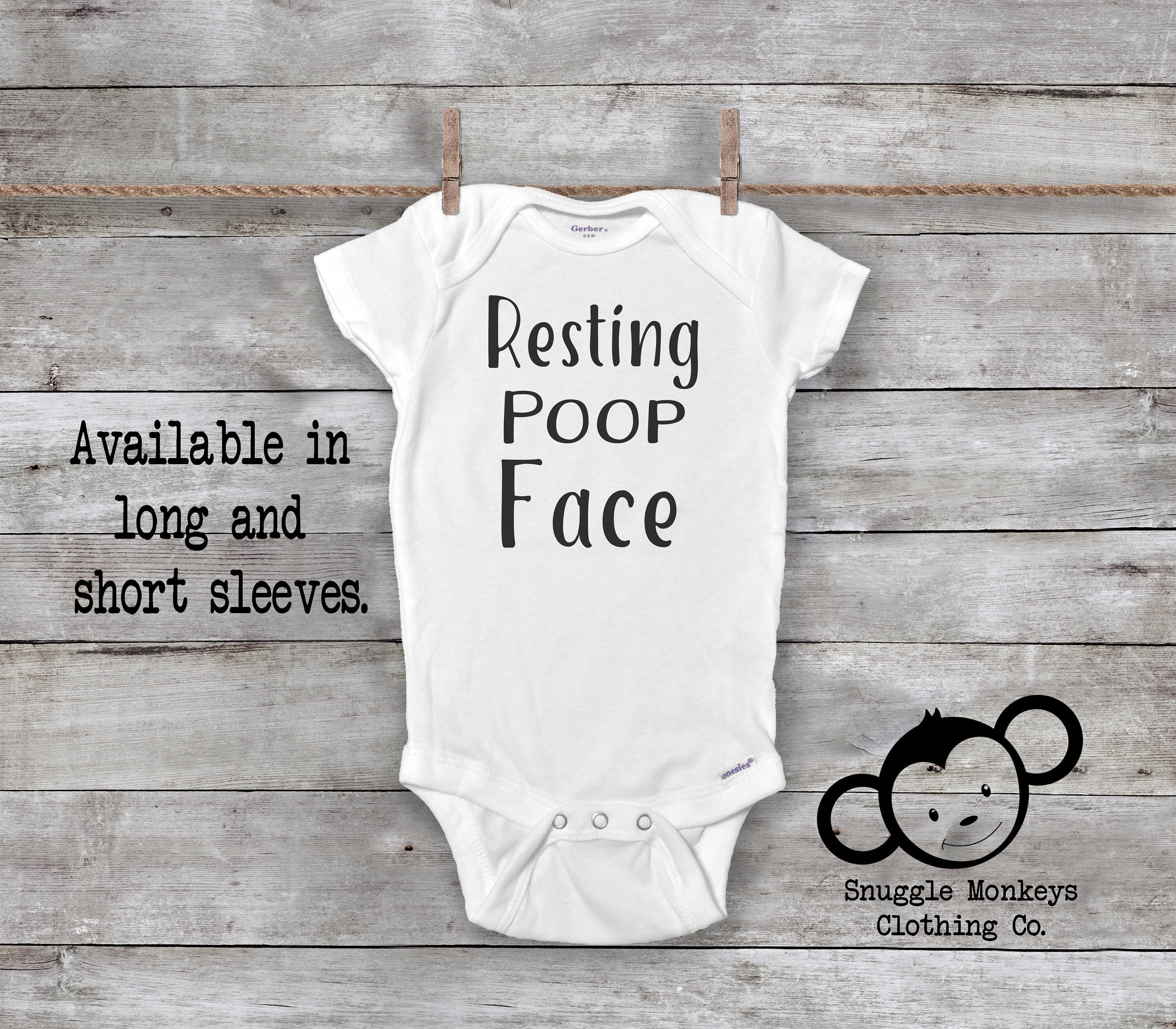 Resting Poop Face Onesie Funny Baby Onesie Poop Onesie Baby