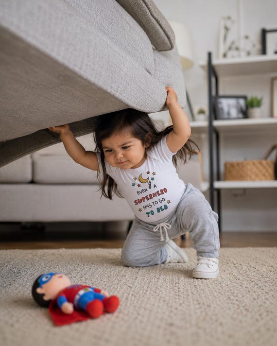 Superhero Baby Onesie®: 'Even Superheroes Go To Bed'
