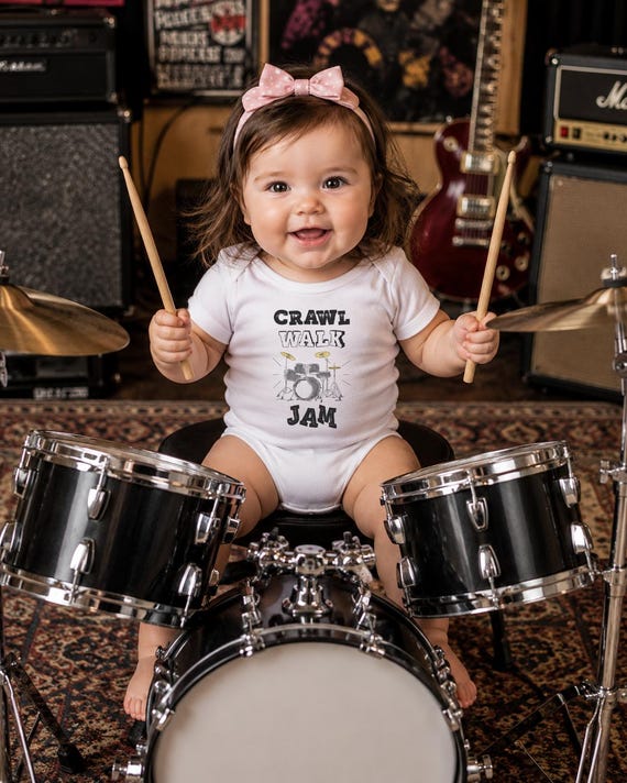 Drummer Baby Onesie®: Crawl Walk Jam, Music Gift