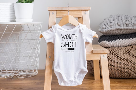 Worth Every Shot Onesie®, IVF Onesie, Worth The Wait Onesie, IVF Pregnancy Announcement, Miracle Baby, Made with Love and Science, IVF Shot