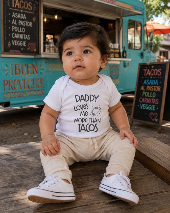 Daddy Loves Me More Than Tacos Onesie® - Funny Baby Outfit