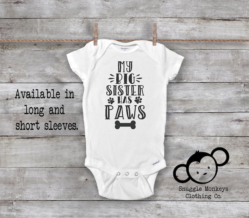 my big sister has paws onesie