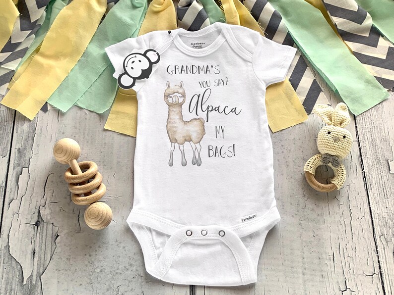I Get My Good Looks From My Nana Funny Babygrow Baby vest Bodysuit Gift Shower