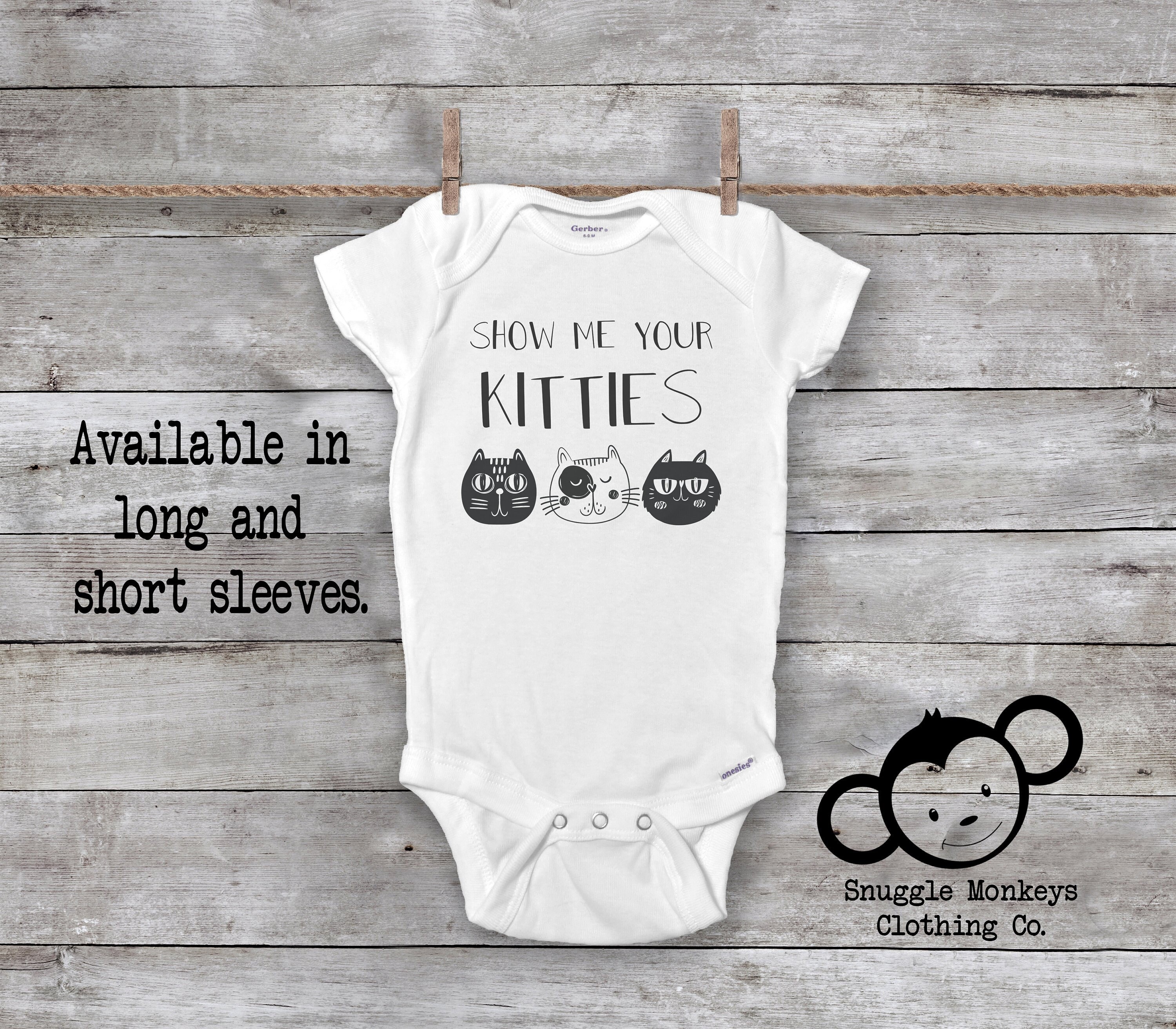 Show Me Your Kitties Onesie®, Funny Baby Onesie®, Crazy Cat Baby Onesie