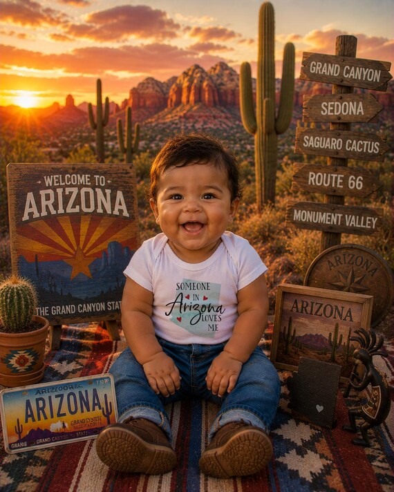 Arizona Love Baby Onesie®, Watercolor State, Baby Shower Gift