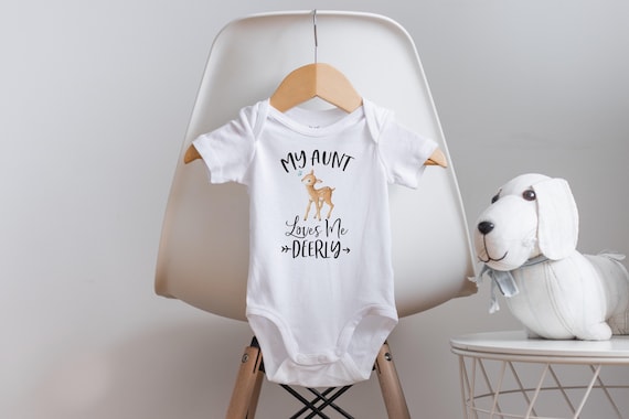 Aunt Onesie®, Aunt Baby Clothes, My Aunt Loves Me, Baby Shower Gift, Aunt to Be Gift, Pregnancy Reveal, Deer Onesie®, Cute Aunt Onesie®