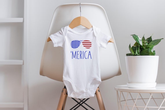Merica Onesie®, Funny Baby Onesie®, American Onesie®, Fourth of July Onesie®, Patriotic Onesie, Baby Shower Gift, Fourth of July Baby Outfit