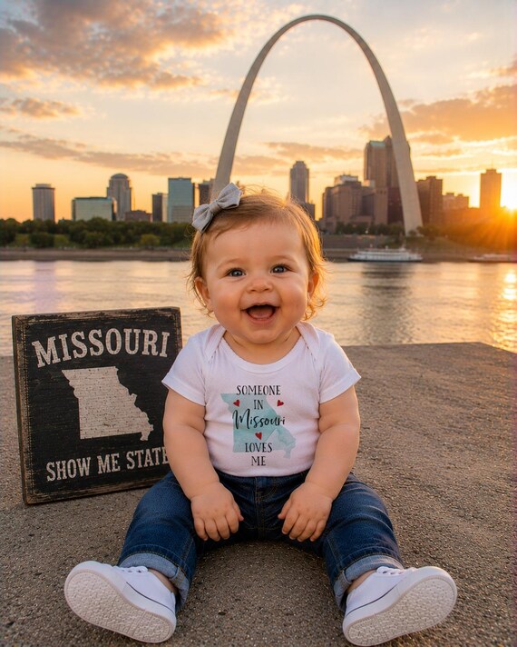 Missouri Loves Me Onesie®, Watercolor State Baby Gift