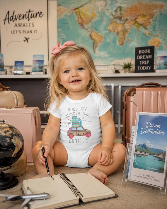 Going to Auntie's Onesie®: Roadtrip Baby Outfit, Aunt Reveal