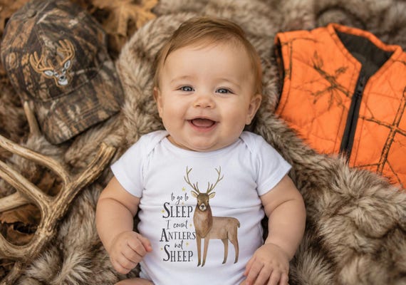 Deer Antler Baby Onesie®: Hunting Buddy Shower Gift