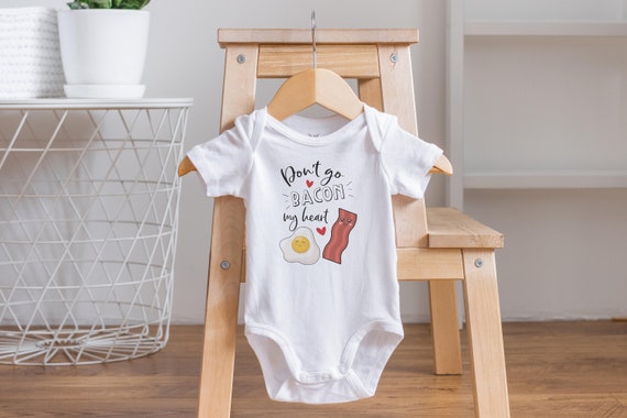 Bacon and Eggs Onesie®, Breakfast Baby Shower, Don't Go Bacon My Heart