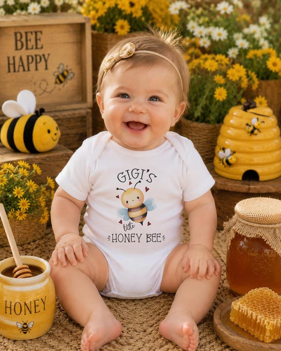 Gigi's Little Honey Bee Onesie® - Watercolor Bee Baby Bodysuit