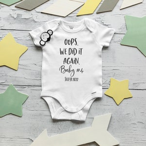 Oops We did it Again, Pregnancy Announcement Onesie®, Pregnancy Reveal Onesie, Pregnancy Reveal to Grandparents, Baby Announcement image 2