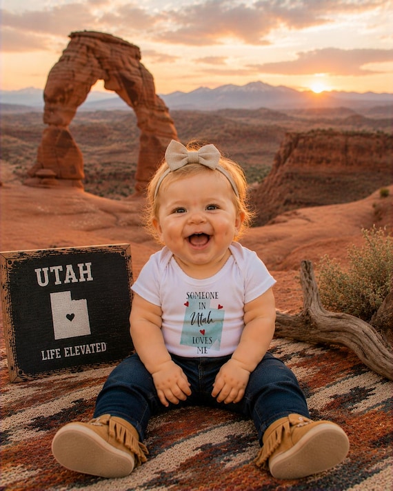Utah Baby Onesie®: Watercolor State, Long Distance Gift