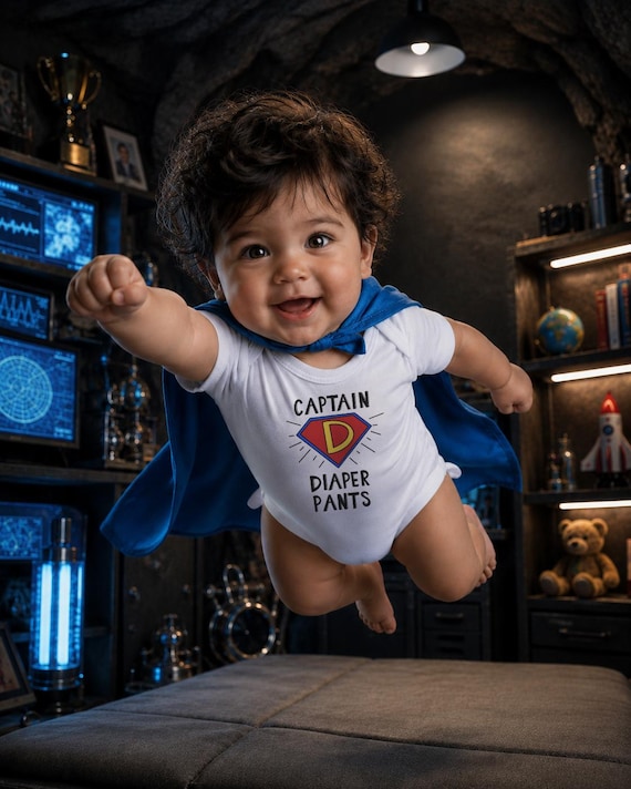 Funny Superhero Baby Onesie®: Captain Diaper Pants