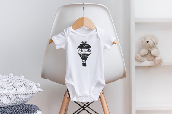 The Adventure Begins Onesie®, Baby Boy Clothes, Baby Shower Gift, Baby Girl Clothes, Hipster Baby Clothes, Hot Air Balloon Baby Clothes