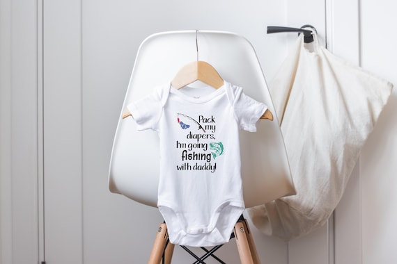 Going Fishing with Daddy Onesie®, Funny Baby Onesies® Fishing Baby Clothes, Baby Boy Clothes, Baby Girl Clothes, Baby Shower Gift