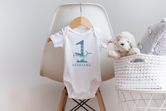 Narwhal First Birthday Onesie®, Narwhal Onesie®, First Birthday Shirt, Baby Birthday Outfit, Cute Birthday Outfit, Narwhal Birthday Outfit