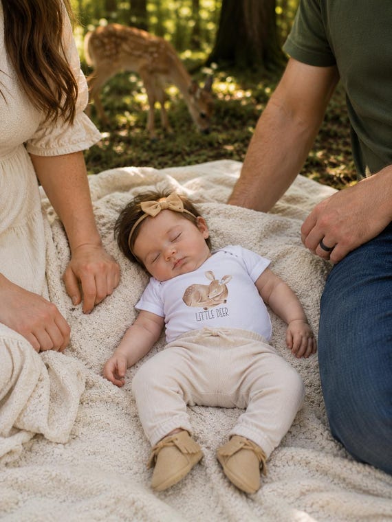Watercolor Deer Onesie®: Woodland Baby Outfit