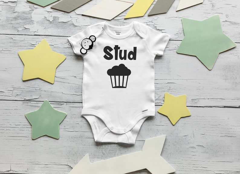 Stud Muffin Onesie®, Funny Baby Onesie®, Funny Baby Boy Gift, Baby Shower Gift, Funny Baby Clothes, Baby Boy Clothes, Funny Baby Gifts image 2