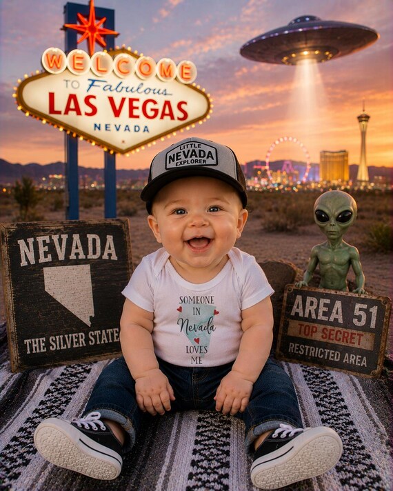 Nevada Baby Onesie®: Watercolor State, Long Distance Gift