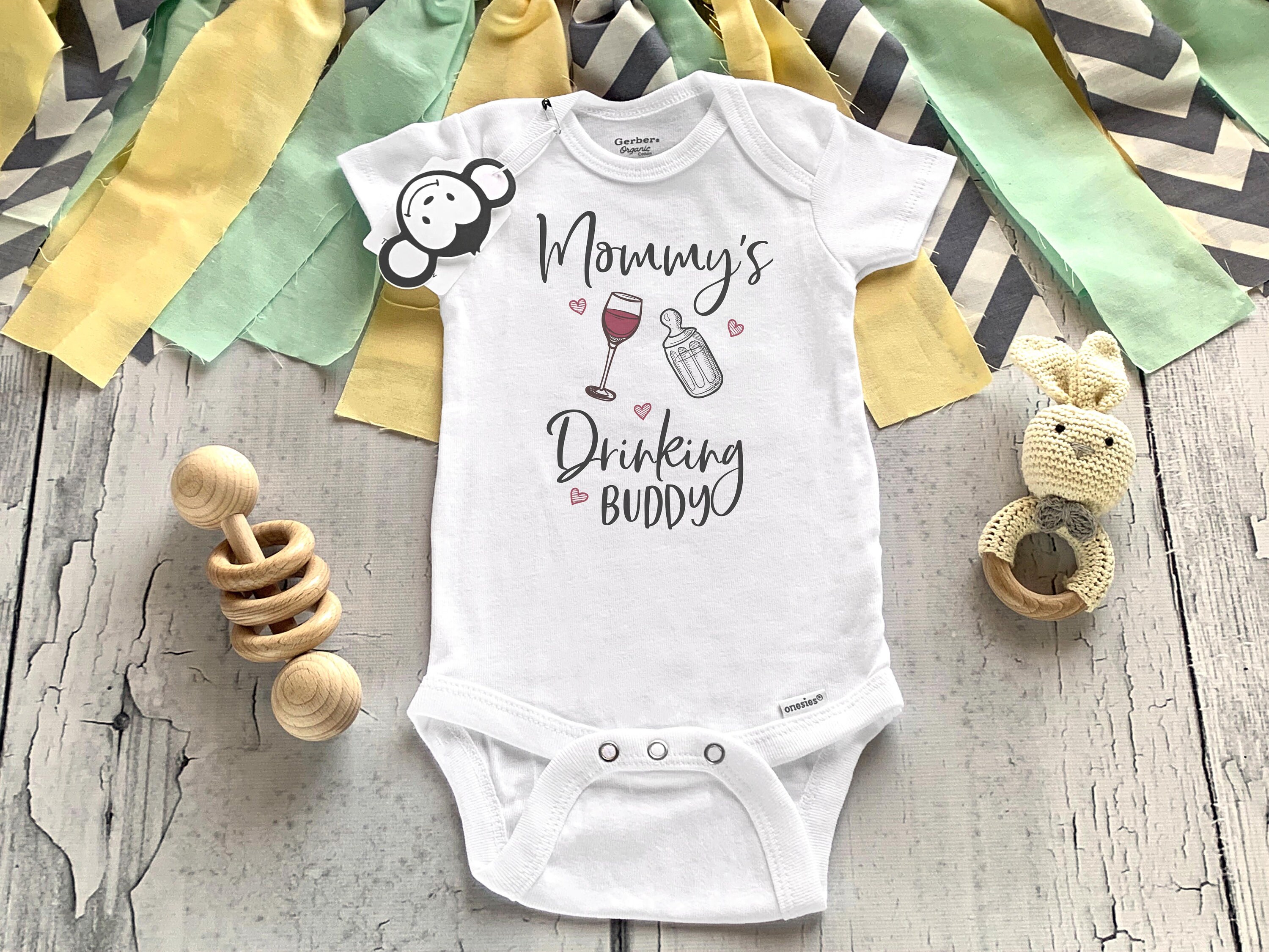 Mommy's Drinking Buddy Onesie®, Funny Baby Onesie®, Wine Onesie, Baby Shower Gift, Mommy's Main