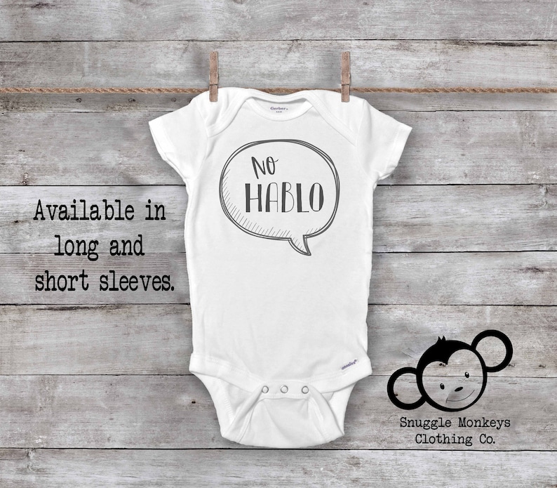 Spanish Baby Onesie\u00ae Hipster Baby Clothes Mexican Baby No Hablo Onesie\u00ae Funny Baby Onesie\u00ae Unisex Baby Clothes Spanish Baby